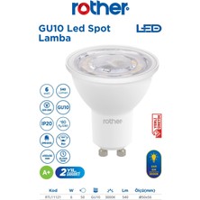 ''RTL11121 Rother GU10 LED Spot Ampul 6W 540 Lümen 3000K Sarı Işık - Enerji Tasarruflu Ampul