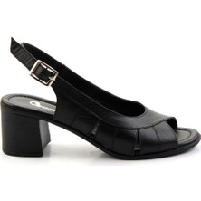 Siyah Leather Kadın Klasik Topuklu Ayakkabı K05040030303