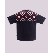 Erkek Kısa Kol Knitting Siyah Tişört