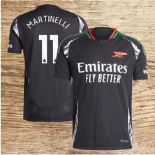2024/25 Yeni Sezon Martinelli 11 Baskılı Forması Deplasman Siyah A.r.s.e.na.l