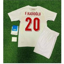 Türkiye Milli Takımı Euro 2024 F.e.r.d.i K.a.d.ı.o.ğ.l.u Çocuk Deplasman Forması 4'lü Set (Beyaz)