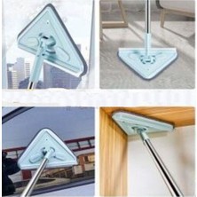 Uzayan Kısalan Saplı 2'li Mikrofiber Üçgen Mop Temizlik Seti