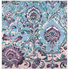 Mor Flower Desen Twill Ipek Eşarp