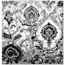 Gri Flower Desen Twill Ipek Eşarp