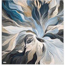 Buz Mavi Arya Desen Twill Ipek Eşarp