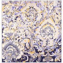 Lila Flower Desen Twill Ipek Eşarp