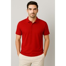 Regular Fit %100 Pamuk Polo Yaka Yarım Kollu Basic T-Shirt