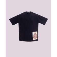 İnfighter Erkek Kısa Kol Premium Ethnic Oversize Siyah