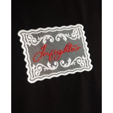 Erkek Kısa Kol Tulle Elegance Oversize Siyah