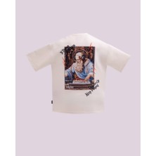Erkek Kısa Kol Premium Old Dj Oversize Ekru