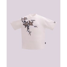Erkek Kısa Kol Exotic Flowers Ekru Tişört