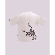 Erkek Kısa Kol Exotic Flowers Ekru Tişört