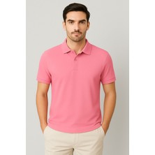 Regular Fit %100 Pamuk Polo Yaka Yarım Kollu Basic T-Shirt