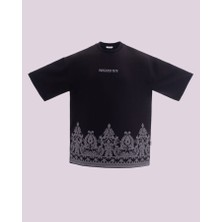 İnfighter Erkek Kısa Kol Ethnic Oversize Siyah Tişört