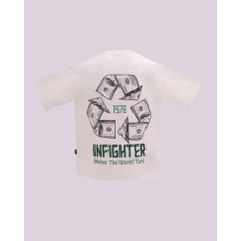 İnfighter Erkek Kısa Money Flow Oversize Ekru Tişört