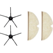 Uyumlu Siyah Mop Bez ve Yan Fırça Seti, 6 Farklı Model Için 2'li Paket