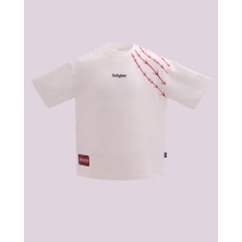 Erkek Kısa Kol Barbed Wire Oversize Ekru