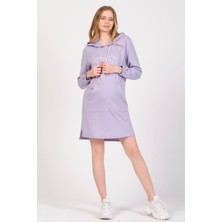 Busa Hamile Hoodie Elbise Lila