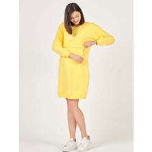 Busa Hamile Hoodie Elbise Sarı
