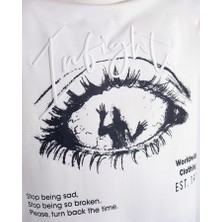 Erkek Kısa Kol Captive Eyes  Oversize Ekru