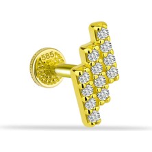 14 Ayar Altın Zikzak Tragus Piercing