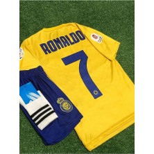Al Nassr 2023/24 Yeni Sezon Cristiano Ronaldo Çocuk Forması Şort Çorap 4'lü Set