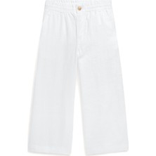 Beyaz Çocuk Keten Pantolon