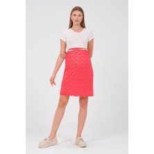 Busa Hamile Kısa Kollu Blok Renk Dantel Detaylı Kemerli Elbise Narçiçeği