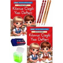Güzel Yazı Defteri Orta Boy Fatih Kırmızı ve Siyah Jumbo Kurşun Kalem Sınav Silgisi Kalemtraş Yeni Müfredat Standart