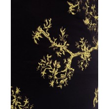 Erkek Kısa Kol Deep Green Veins Oversize Siyah