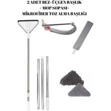 Üçgen Cam Silme Aparatı ve Mikrofiber Temizlik Seti