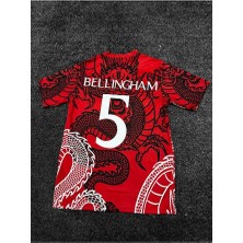 Alaturka Mix 2024/25 Yeni Sezon Dragon Desenli R. Madrid Jude Bellingham 5 Özel Konsept Forması (Kırmızı)