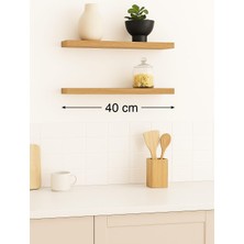 yankı-byeg 40 cm 2li Safir Meşe Mdf Uçan Duvar Rafı Gizli Bağlantı Kitaplık
