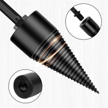 Driftwood Yakacak Odun Kütük Ayırıcı 42MM+32MM, Odun Ayırıcı Kütük Uçları Yakacak Odun Ayrılabilir Matkap Ucu Siyah Çelik Altıgen Şaft Vida Konisi (Yurt Dışından)