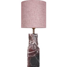 Quad Ela Kırmızı Mermer Abajur