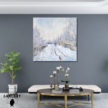 Kare Kanvas Tablo Ünlü Eserler Cloude Monet Snow At Argenteuil 1874