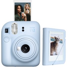 Fujifilm Instax Mini 12 Mavi Fotoğraf Makinesi Erkekler İçin 28'li Mini Albüm Seti ile Şık Aksesuar