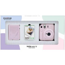Instax Mini 12 Pembe Fotoğraf Makinesi + 10'lu Film ve 28'li Mini Albüm Bundle Box