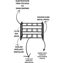 3 Katlı Şarap Rafı Metal Şaraplık