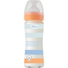 Wellbeing Yavaş Akış Mavi Cam Biberon 240 ml