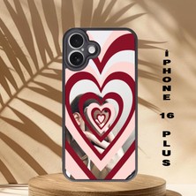 Asya Case Apple iPhone 16 Plus Aynalı Kalp Baskılı Telefon Kılıfı