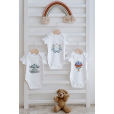 3'lü Bebek Body - Blue Royal Series  - U Harfi