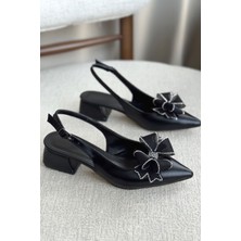 Kadın Howen Kısa Topuklu Ayakkabı - Siyah-Deri