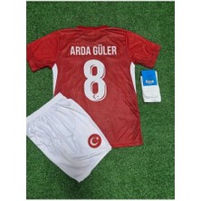 Türkiye A.güler Euro 2024 Avrupa Şampiyonası Çocuk Kırmızı Forması (Forma Şort Çorap)