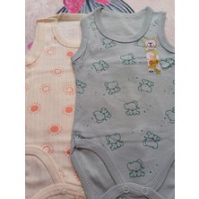 Unisex Erkek Bebek Kız Bebek 2'li Yenidoğan %100 Pamuklu Badi Çıtçıtlı Kolsuz Zıbın