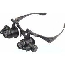 Gözlük Modeli 10X 15X 20X 25X Lens 2 LED Işıklı Büyüteç 9892G