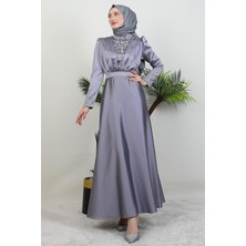 Giza Store Rüya Taşlı Abiye Gri