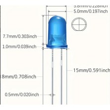 500 Adet F5 5mm LED Işık Yayan Diyot Kutulu Işık Yayan Tüp , Renk Başına 100 Adet, 5 Renk