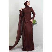 Giza Store Burcu Tesettür Abiye Gül Kahve