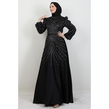 Giza Store Gülfem Saten Abiye Siyah